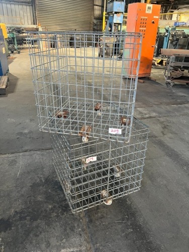 2 x Wire Mesh Stock Trolleys