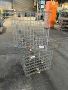2 x Wire Mesh Stock Trolleys