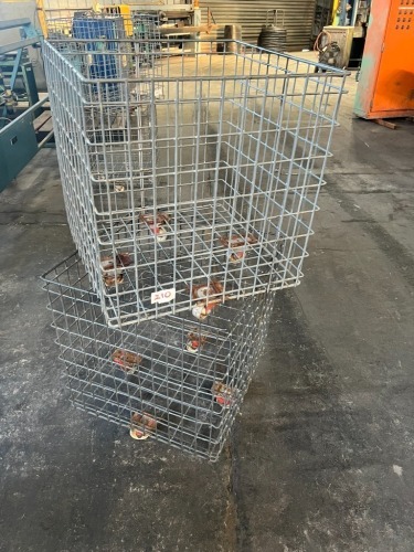 2 x Wire Mesh Stock Trolleys