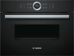 Bosch Black 45cm Serie 8 Compact Combi-Microwave Oven 900W CMG633BB1A