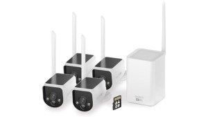 Swann MaxRanger4K Solar Security System with Longest Range Wireless and 64GB SD Card - 4 Pack