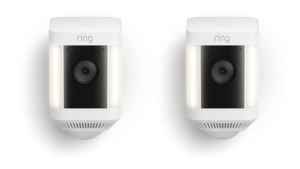 Ring Spotlight Cam Plus Battery 2-Pack Security Camera - White B0B7QMF9T5