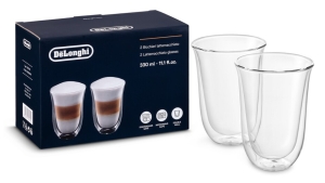 4 x De'Longhi Pack of 2 Latte Macchiato Dual Wall Thermo Glass