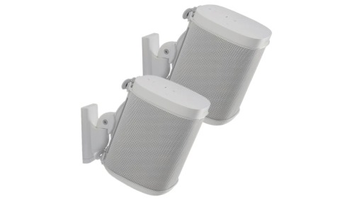 2 x Sanus Pair of Wireless Speaker Wall Mount for Sonos ONE, PLAY:1 and PLAY:3 - White
