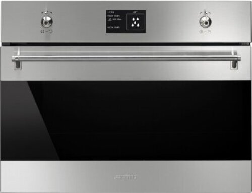 Smeg SFA4395MCX 45cm Classic Aesthetic Compact Built-In Combi-Microwave Oven