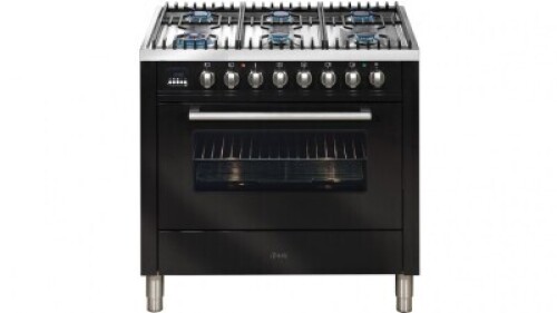 ILVE 900mm Dual-Fuel Freestanding Cooker - Gloss Black HNFF906WMP/N