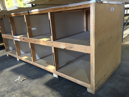 Timber Framed Packing Bench with 8 Bay Understorage