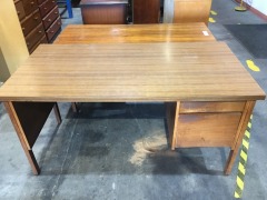 2 x Assorted Timber Framed Student and Office Desks - 2