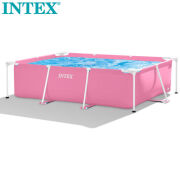 INTEX 2.2m x 1.5m x 60cm PINK RECTANGULAR FRAME POOL (New)