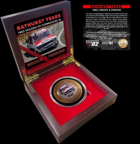 1982 Signed Larry Perkins L/Ed Silver Stunner "Bathurst Years" In Box - Limited Edition 10cm (H) x 10cm (W) (New)