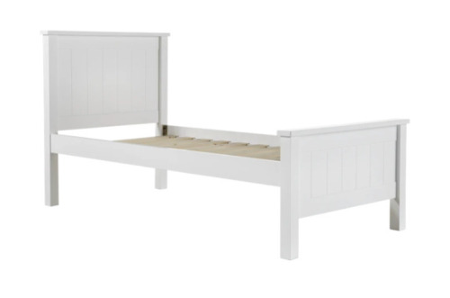 Polo Single Bed, G&G Furniture, Full Panel Head & Foot, colour: White