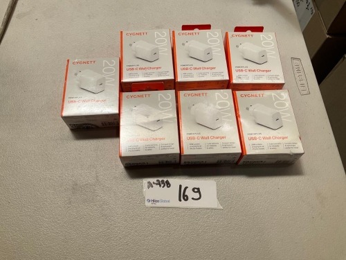Bundle of 7 x Cygnett PowerPlus 20W Single Port USB-C Wall Charger (White) - Total RRP $174