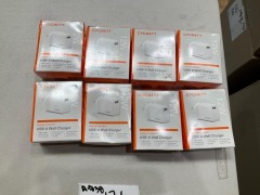 Bundle of 8 x CYGNETT - 12W USB-A WALL CHARGER WHITE - Total RRP $159