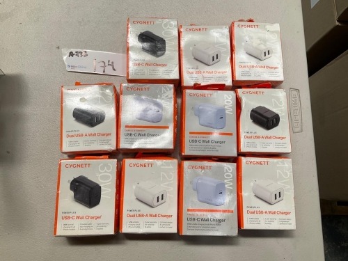 Bundle of Assorted Cygnett Wall Chargers - Total RRP $280