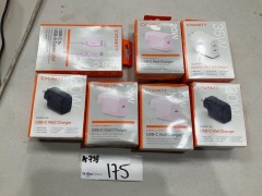 Bundle of Assorted Cygnett Wall Chargers and Cable - Total RRP $190