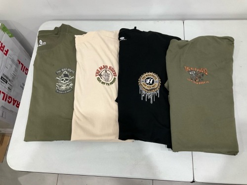 Bundle of 4 x The Mad Hueys - Short Sleeve Tee's - Assorted Styles and Colours - Size 3XL - Total RRP $199.96