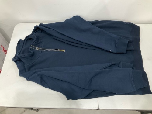 Bundle of 3 x Pilbara Collection - Men's Classic Zipper Heavyweight Fleece Pullover - French Navy - RMPC118 - Size M - Total RRP $239.85