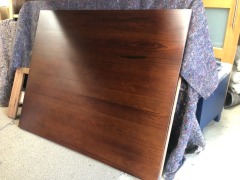 Queen Solid Timber Bedhead, Dark Stained Timber