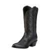 Ariat Women's Heritage Western R Toe 10001037 - Black Deertan - C Wide - Size US/7