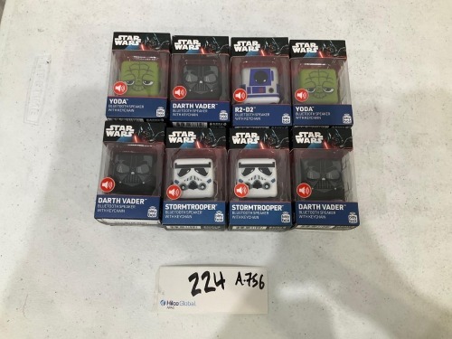 Bundle of Assorted Star Wars Bitty Box Portable Bluetooth Speakers - Total RRP $240