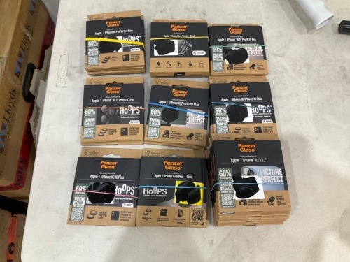 Bundle of Assorted Panzer Glass Protectors for Apple iPhones
