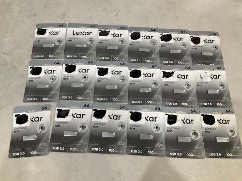 Bundle of 18 x LEXAR JUMPDRIVE M35 64GB USB 3.0