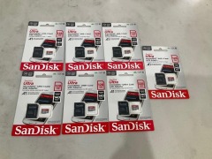 Bundle of 7 x SANDISK ULTRA 128GB MICRO SD CARD MY22