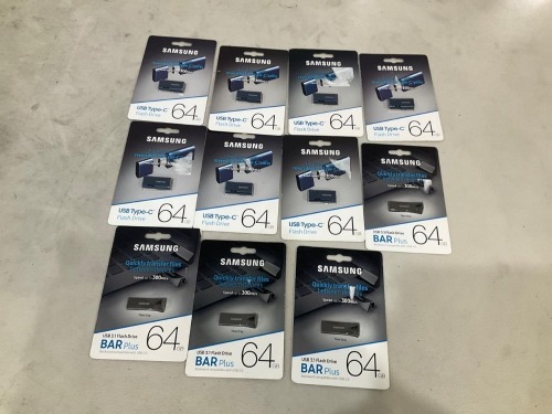 Bundle of 11 x Samsung 64GB Flash Drives