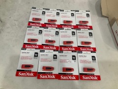 Bundle of 12 x SANDISK ULTRA 64GB USB 3.0 RED FLASH DRIVE