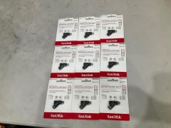 Bundle of 9 x SANDISK ULTRA 128GB DUAL DRIVE GO USB-C