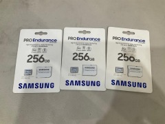 Bundle of 3 x SAMSUNG MICRO SDXC 256GB PRO ENDURANCE