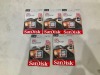 Bundle of 5 x SANDISK ULTRA 128GB SD CARD MY22