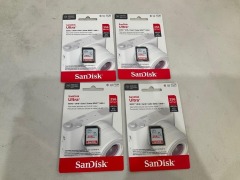 Bundle of 4 x SANDISK ULTRA 256GB SD CARD MY22