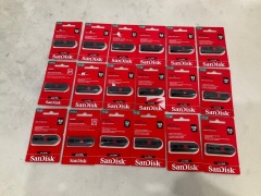 Bundle of 18 x Assorted SanDisk Cruzer Flash Drives