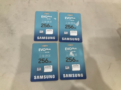 Bundle of 4 x SAMSUNG MICROSD EVO PLUS GEN2 256GB