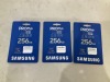 Bundle of 3 x SAMSUNG MICROSD PRO PLUS 256GB W ADAPTER