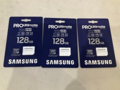 Bundle of 3 x SAMSUNG MICROSD 128GB PRO ULTIMATE