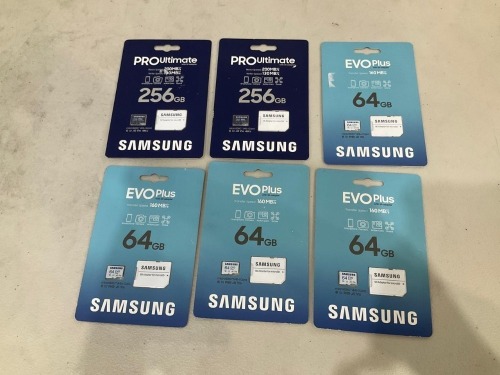 Bundle of 6 x Assorted Samsung SD Cards