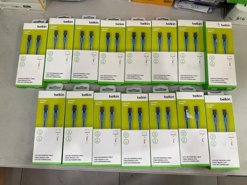 Bundle of Assorted Belkin Cat6 Networking Cables
