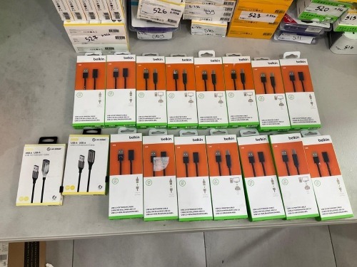 Bundle of Assorted Printer and USB Extension Cables