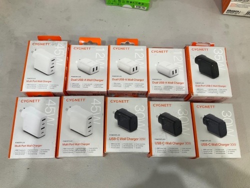 Bundle of Assorted Cygnett USB Wall Chargers