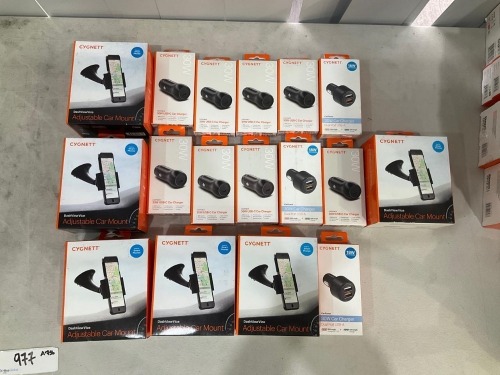 Bundle of Assorted Cygnett Car Chargers and Phone Mounts
