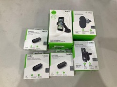 Bundle of Assorted Belkin Car Chargers and Phone Mounts