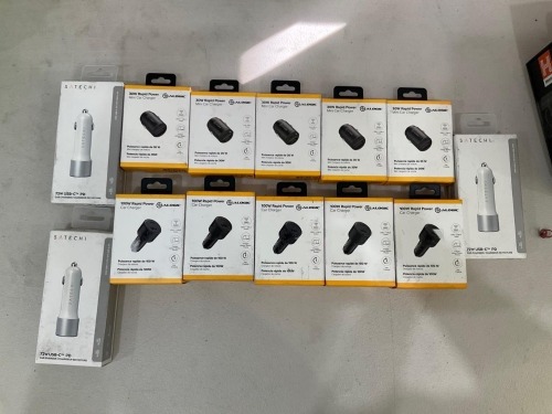 Bundle of Assorted Alogic and Satechi Car Chargers