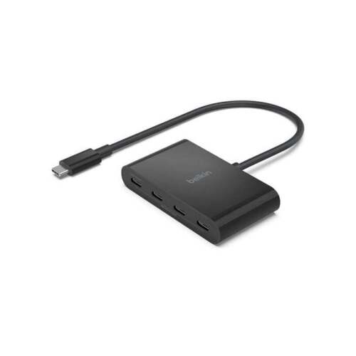 4 x Belkin Connect USB-C to 4-Port USB-C Hub - Black (AVC018btBK), 10Gbps Data Transfer Speed, Universally Compatibility, 100W USB-C - Bunnings Australia