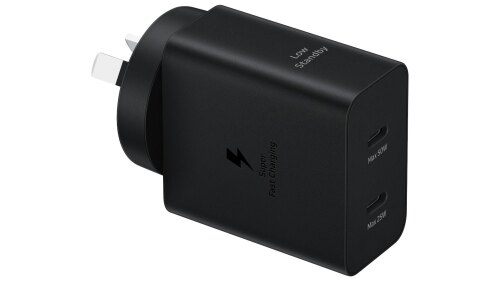 2 x Samsung 50W Power Adapter Duo with USB-C Cable - Black