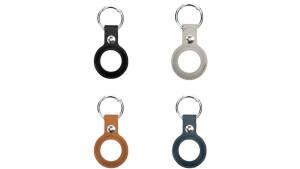5 x Laser Pack of 4 PU Leather KeyRing AirTag - Mixed