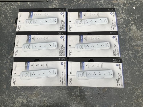 Bundle of 6 x One Product 4 Outlet Surge Protector with USB Type-A & Type-C Port - Total RRP $480