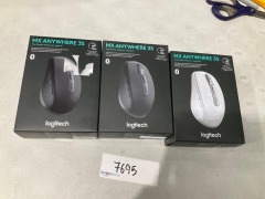 Bundle of Assorted Logitech MX Anywhere 3s Computer Mouse - Total RRP $400