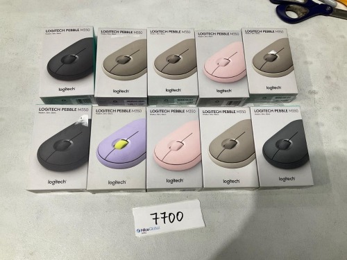Bundle of Assorted Logitech Pebble M350 Mouse - Total RRP $500